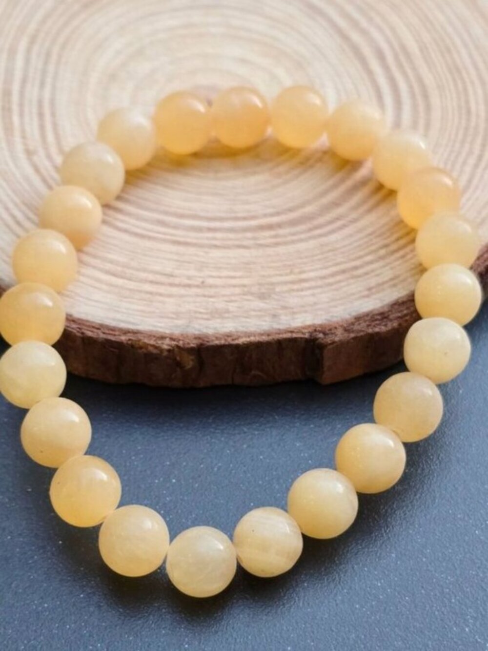Honey Calcite โฆ Handmade Beaded Bracelet โฆ Confidence Clarity Uplifting Energy